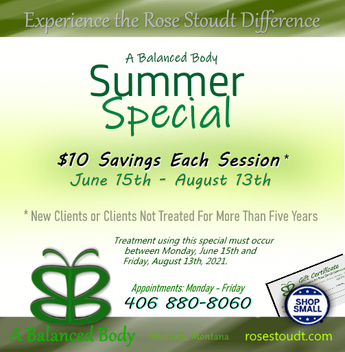 Enjoy saving on Rose Stoudt Treament this summer 6/15 - 8/13/21